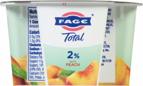 Fage Total 2% Peach Greek Yogurt Perspective: back