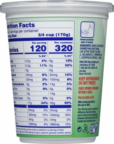 Fage® Total 2% Plain Yogurt Perspective: back