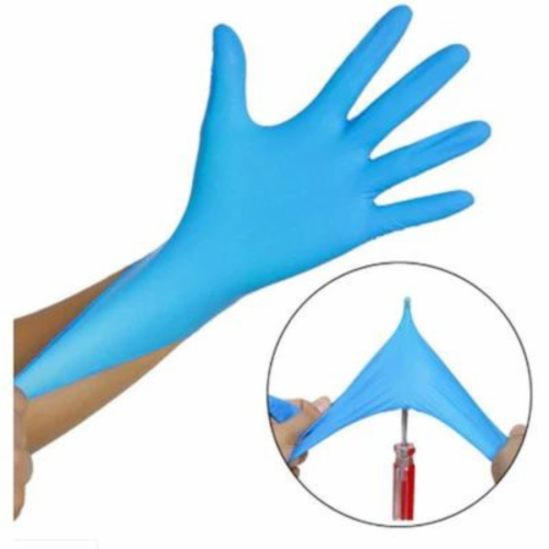 Disposable gloves, Nitrile Vinyl mix Exam Glove powder free, Latex free glove (Large, 200pcs) Perspective: back