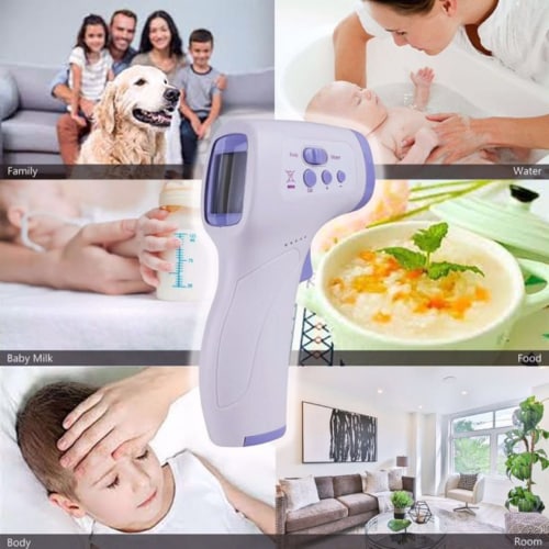Contactless Infrared Forehead Thermometer for Baby and Adult, Quick Read with Fever Alarm 2.0 Perspective: back
