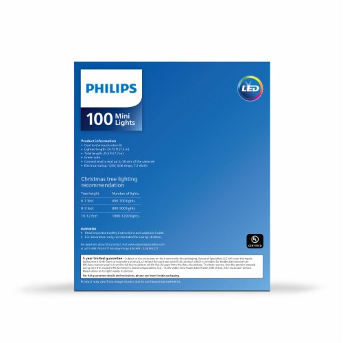 Philips Warm White LED Indoor / Outdoor Christmas Lights Perspective: back