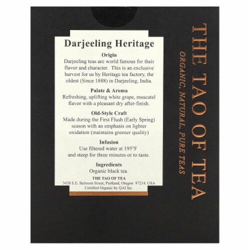 Darjeeling Heritage Organic Tea Bags Perspective: back
