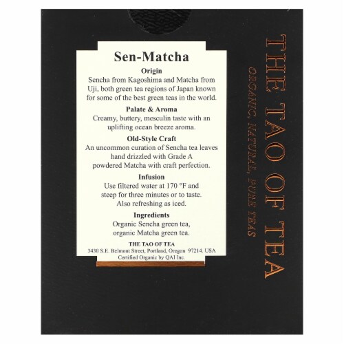 The Tao of Tea Organic Sen-Matcha Green Tea Sachets Perspective: back