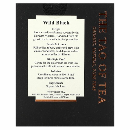 Wild Black Organic Tea Bags Perspective: back