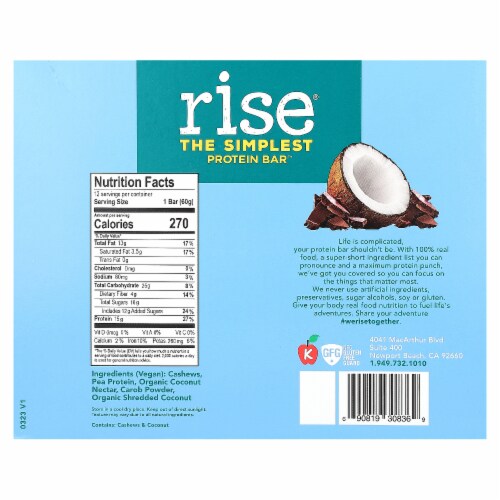Chocolatey Coconut Protein Bar (Pack of 12) Perspective: back