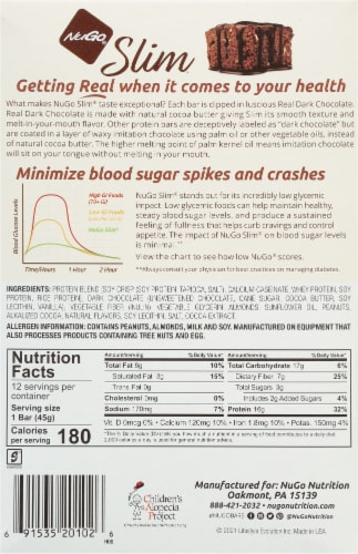 NuGo Nutrition NuGo Slim Gluten Free Brownie Crunch Protein Bar Perspective: back