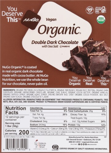 NuGo Organic Double Dark Chocolate Protein Bars Perspective: back