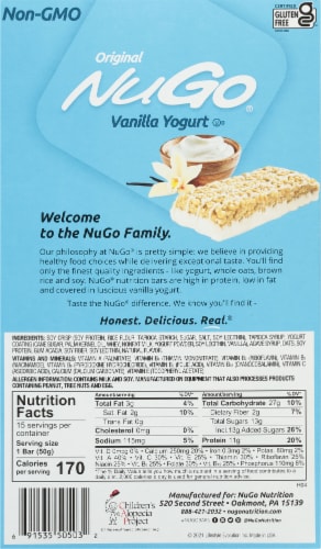NuGo® Nutrition To Go Vanilla Yogurt Bars Perspective: back