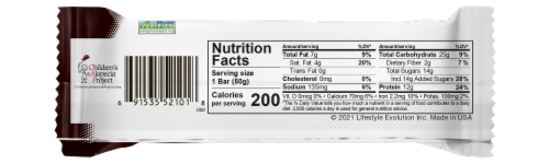 NuGo® Dark® Chocolate Chocolate Chip Gluten Free Vegan Protein Bar Perspective: back