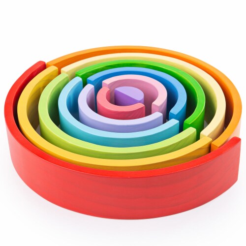 Bigjigs Toys Wooden Stacking Rainbow - Large Perspective: back