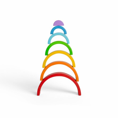 Bigjigs Toys, Wooden Stacking Rainbow - Small Perspective: back