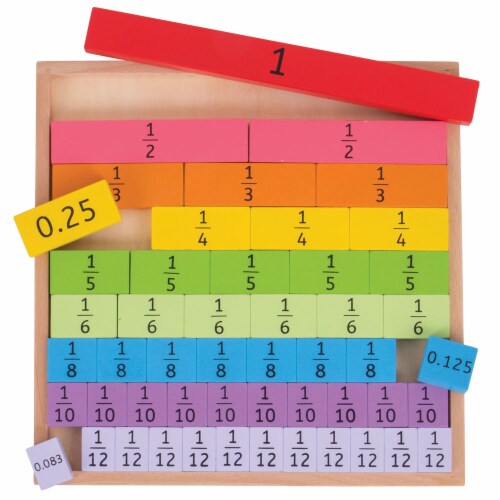 Bigjigs Toys Wooden Fractions Tray Perspective: back