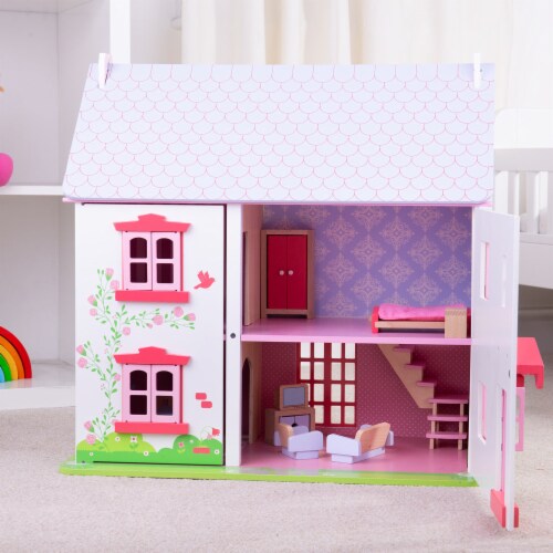 Bigjigs Toys, Heritage Playset Rose Cottage Perspective: back