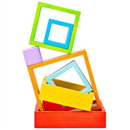 Bigjigs Toys, Wooden Stacking Squares Perspective: back