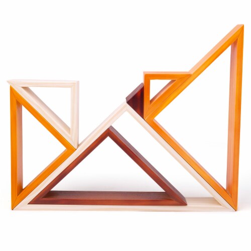 Bigjigs Toys, Natural Wooden Stacking Triangles Perspective: back