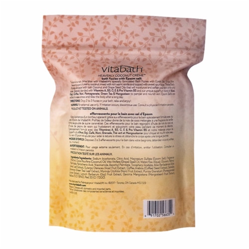 Vitabath Heavenly Coconut Creme Bath Fizzies Perspective: back