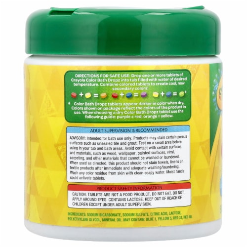 Crayola Color Bath Dropz Water-Coloring Tablets Perspective: back