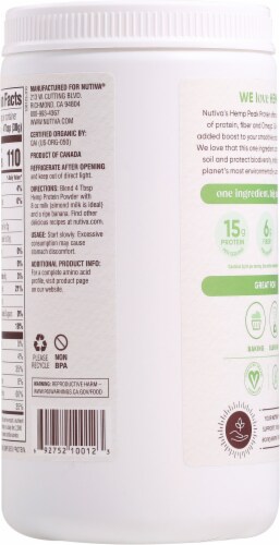 Nutiva® 15G Organic Hemp Protein Perspective: back
