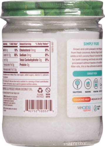 Nutiva® Organic Virgin Coconut Oil Perspective: back