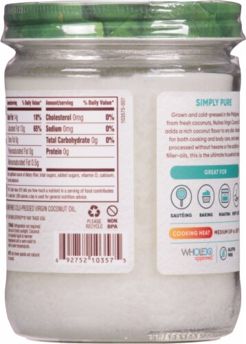 Nutiva® Organic Virgin Coconut Oil Perspective: back
