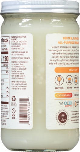 Nutiva Organic Coconut Oil Perspective: back
