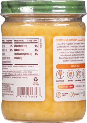Nutiva® Organic Buttery Flavor Coconut Oil Perspective: back