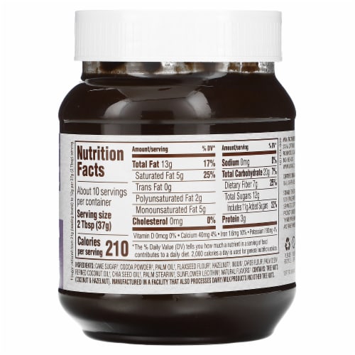 Nutiva® Organic Gluten Free Hazelnut with Cocoa Dark Spread Perspective: back