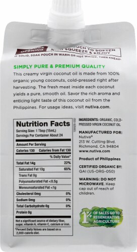 Nutiva® Squeezable Organic Virgin Coconut Oil Perspective: back