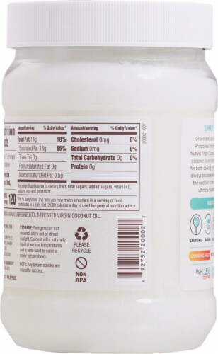 Nutiva Organic Virgin Coconut Oil Perspective: back