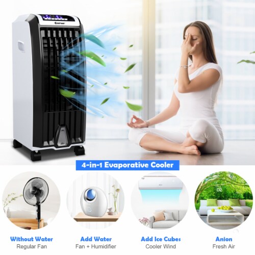 Costway Evaporative Portable  Cooler Fan Anion Humidify W/ Remote Control Perspective: back