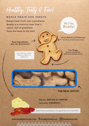 Buddy Biscuits Bacon & Cheese Dog Treats Perspective: back