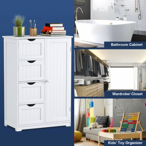 Freestanding Bathroom Storage Cabinet with 2 Drawers & Adjustable Shelf,  White, 1 Unit - Kroger