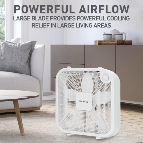 Holmes 20-Inch Box Fan - White Perspective: back