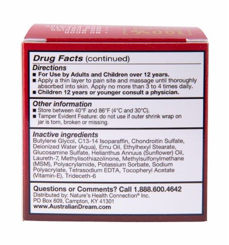 Australian Dream Arthritis Pain Relief Cream Perspective: back