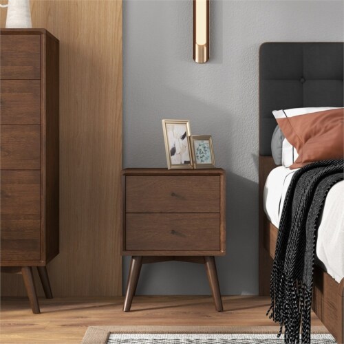 Modern walnut bedside table discount