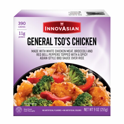 InnovAsian General Tso's Chicken Rice Bowl, 9 oz (Frozen) Perspective: back