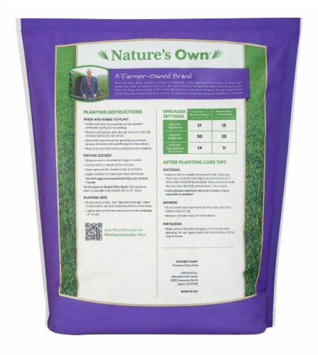 Nature's Own Pacific Northwest Mix Grass Seed Perspective: back