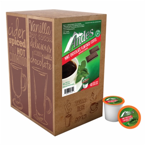 Andes Chocolate Mint Flavored Coffee Pods for Keurig K-Cups Brewer, 40 Count Perspective: back