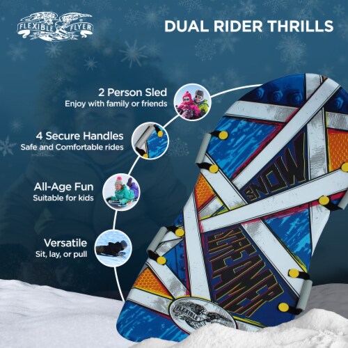 Flexible Flyer Snow Screamer 47 Inch 2 Person Foam Snow Sled for Kids and Adults Perspective: back