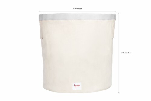 3 Sprouts Canvas Storage Bin - Laundry and Toy Basket for Baby and Kids - Dinosaur Perspective: back