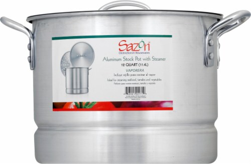 Sazon - Sazon, Stock Pot, with Steamer, Aluminum, 8 Quart