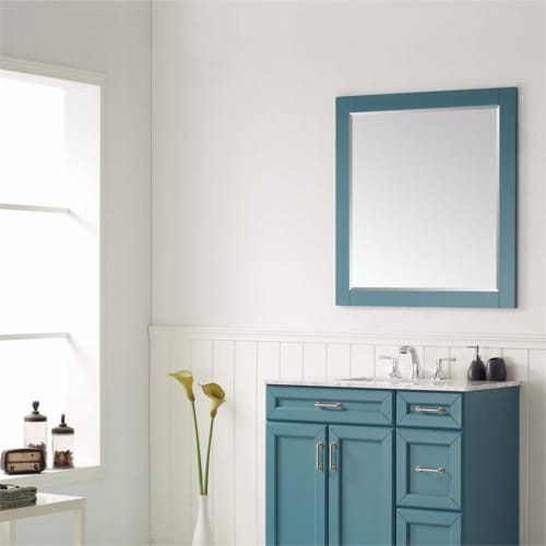 Vinnova Florence 36 Bathroom Vanity Framed Wall Mirror in Royal Green Perspective: back