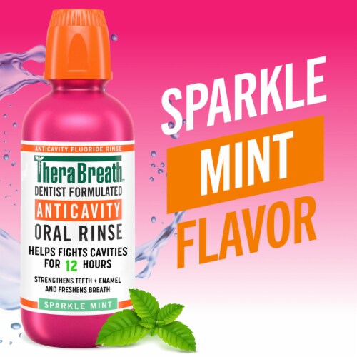 TheraBreath Anticavity Fluoride Mouthwash Sparkle Mint Alcohol-Free Perspective: back