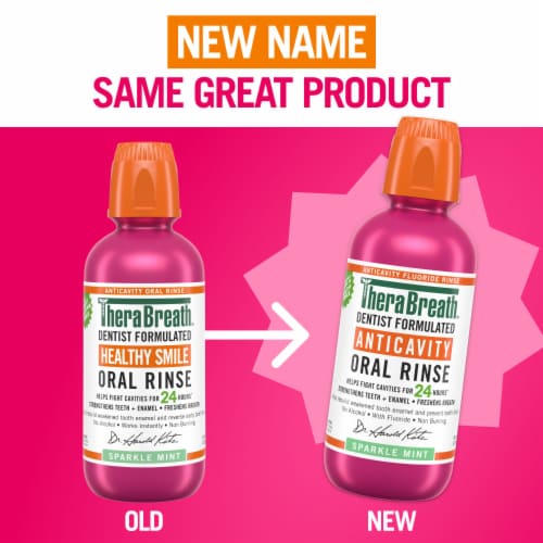 TheraBreath Anticavity Fluoride Mouthwash Sparkle Mint Alcohol-Free Perspective: back