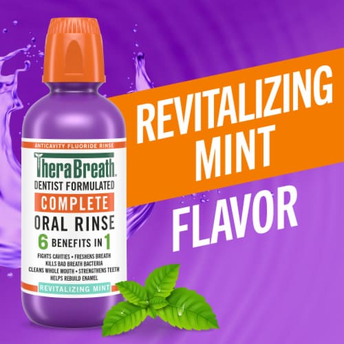 TheraBreath Complete Mouthwash Revitalizing Mint Alcohol-Free Perspective: back