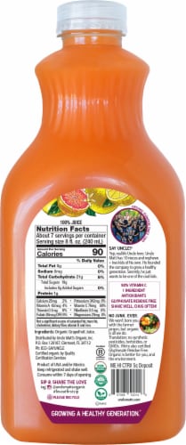 Uncle Matt's™ Organic Grapefruit Juice Perspective: back