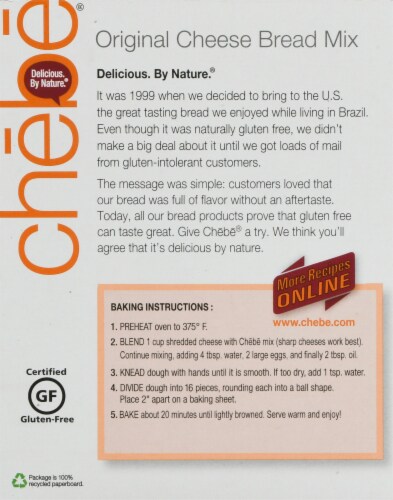 Chebe Gluten Free Original Cheese Bread Mix Perspective: back