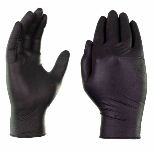 X3 Powder Free Black Nitrile Rubber Gloves Large 100/Box BX346100 Perspective: back