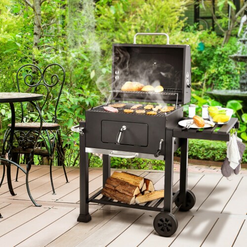 Charcoal grill with side on sale table