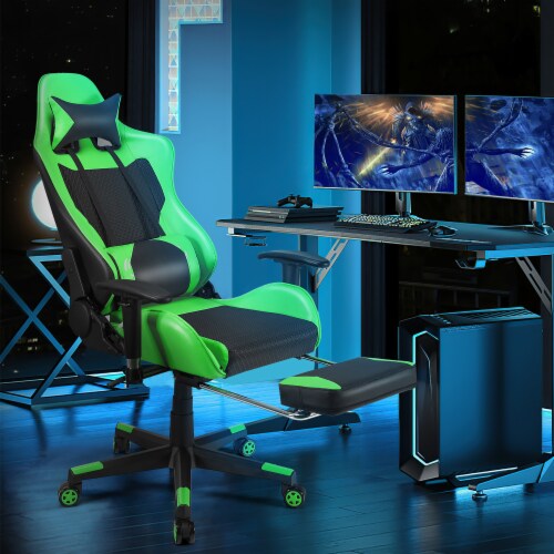 PC Gaming Chair Racing Computer Chair with Reclining Armrest Foot